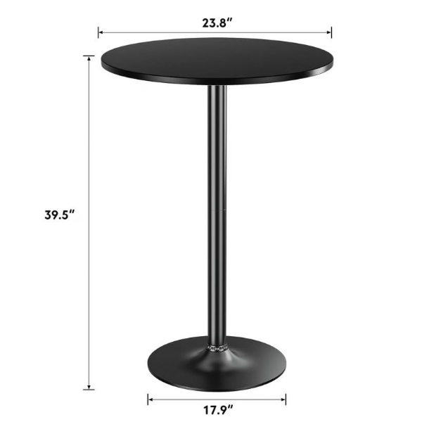 40"h × 24" round Bar-Height Black Table
