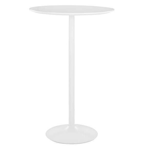40"h × 24" round Bar-Height White Table