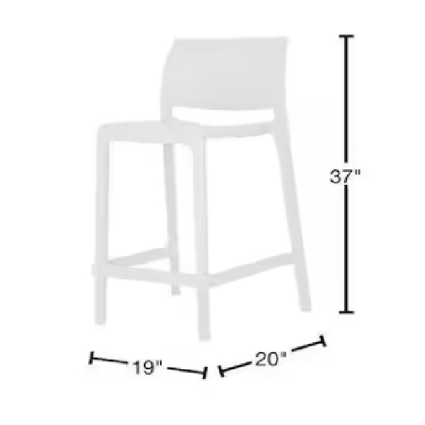 White Barstool for 40"h Table