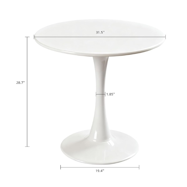 30"h × 30" round Cafe-Height White Table